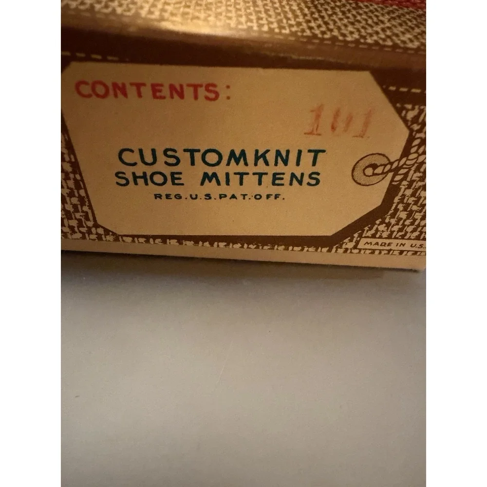 SHOE‎ MITTENS Vintage Knit Travel Shoe Covers - 1938 Treinis Bros Inc